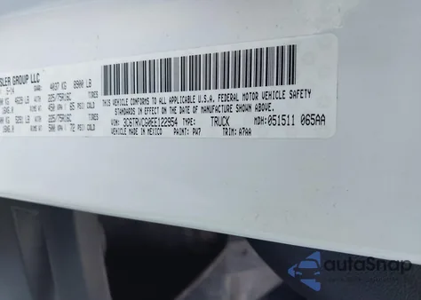 2014 Ram Promaster 2500 High Roof из США, поврежденный, VIN 3C6TRVCG0EE122954